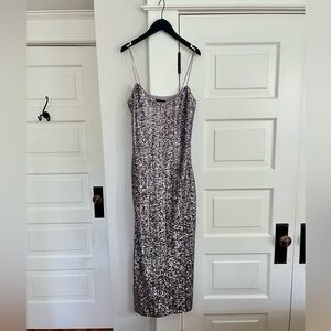 NWT J Crew Collection Silver Sequin Slip Dress